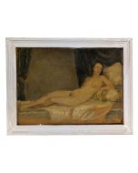Louis Édouard Garrido Huile sur papier femme nue