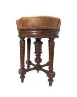 Tabouret de piano en noyer époque 1900