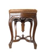 Tabouret de piano en noyer époque 1900