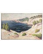 Grande huile sur toile marine 1900 pointilliste signé Grallan