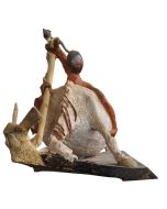 Don Quichotte : sculpture en céramique émaillée XXème