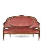 Banquette corbeille de style Louis XVI en noyer 1900