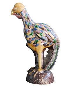 Dindon en faïence à motif arlequin début 20ème