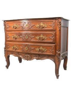 Commode Rocaille en noyer époque XIXème