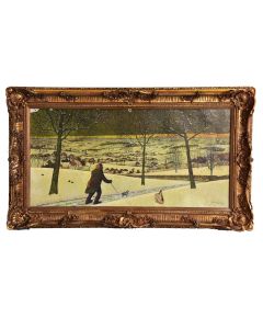 Paysage enneigé peinture à l'huile sur toile XIXème par Berten Colier