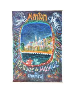 Affiche ancienne Festival Menton années 1965 par Terechkovitch