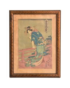 Geisha estampe Japonaise époque XIXème