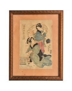Geishas estampe Japonaise époque XIXème