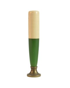 Sceau à cacheter ancien bicolore laque verte et couleur beige clair