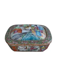 Boite à savon porcelaine Chine Canton XIXème