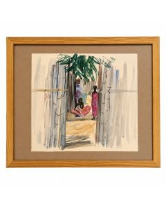 Elisabeth Faure Aquarelle personnage  orientaliste 