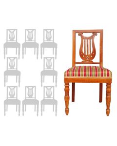 Chaises Restauration à la lyre époque XIXème (série de 8)