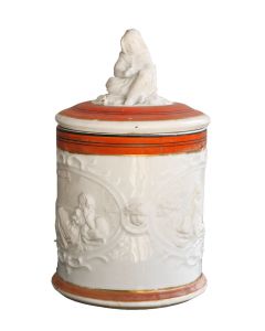 Pot d'époque XIXème en céramique vernissée décor relief
