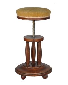 Tabouret de piano acajou d'époque 1930 à 5 fuseaux