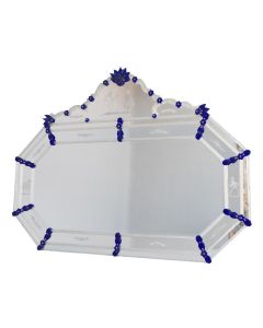 Miroir vénitien bicolore verre gravé octogonal