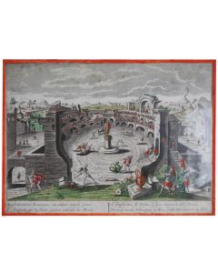 L'amphithéâtre de Rome gravure ancienne époque fin XVIIIème