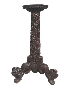 Sellette sculptée asiatique tripode XIXème