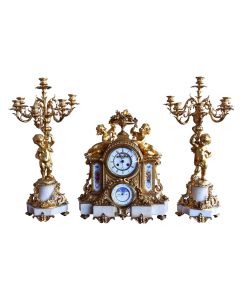 Garniture bronze Napoléon III à complications XIXème