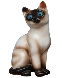 Céramique Tchèque au chat Siamois en céramique XXème