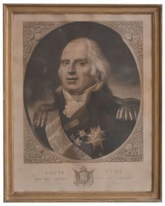 Louis XVIII portrait du Roi de France et de Navarre gravure
