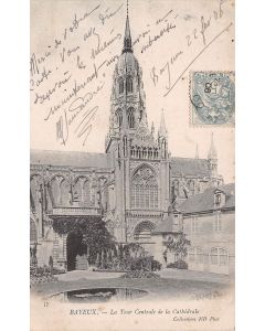 Carte postale ancienne - Bayeux la tour centrale de la cathédrale