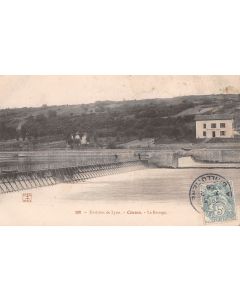 Carte postale ancienne - Environs de Lyon, le barrage de Couzon