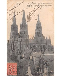 Carte postale ancienne - La cathédrale de Bayeux tour de l'ouest