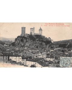 Carte postale ancienne - Foix, le rocher et le château 