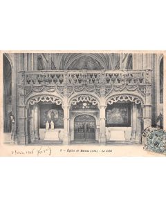 Carte postale ancienne - Église de Brou dans l'Ain - Le jubé
