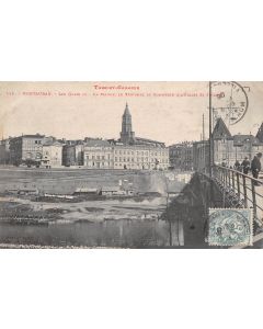 Carte postale ancienne - Montauban, les quais, la mairie, le tribunal...