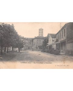 Carte postale ancienne - Lombez (Gers) Rue Notre Dame et Cathédrale