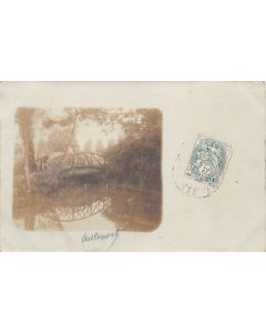 Carte postale ancienne - Carte photo petit pont de bois (31)