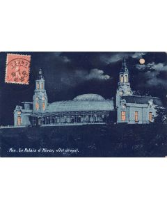 Carte postale ancienne - Pau, le palais d'hiver effet de nuit