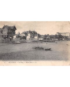 Carte postale ancienne - Arcachon, la plage à marée basse