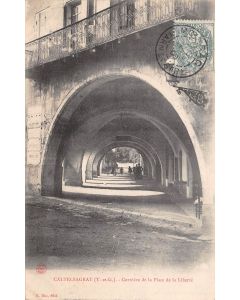 Carte postale ancienne - Castelsagrat, la cornière de la place de la liberté