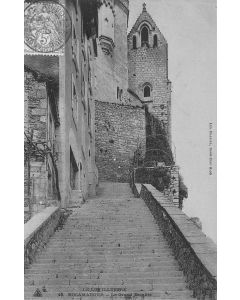 Carte postale ancienne - Rocamadour, le grand escalier 