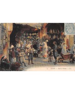 Carte postale ancienne - Tunis, Souk el Krama