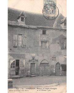Carte postale ancienne - Gourdon, Maison où naquit Cavaignac