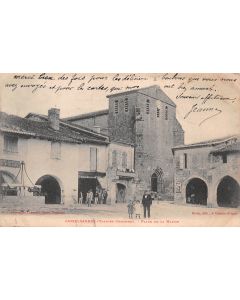Carte postale ancienne - Casselsagrat, la place de la mairie