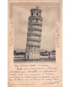 Carte postale ancienne - Italie, la tour de Pise (le campanile)
