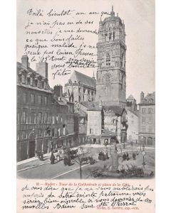 Carte postale ancienne - Rodez, tour de la cathédrale