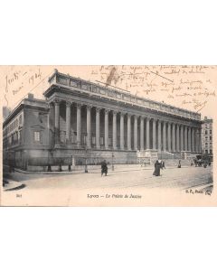 Carte postale ancienne - Lyon, le palais de Justice