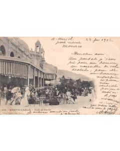 Carte postale ancienne - Monaco, Monte-Carlo, Café de Paris