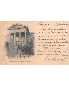 Carte postale ancienne - Perpignan, le palais de justice