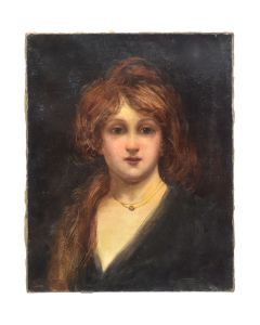 Portrait de jeune femme époque Art nouveau