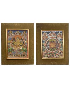 Paire de Thangkas aux divinités époque XIXème (Paire)