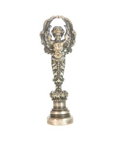 Sceau à cacheter de collection en bronze argenté décor d'ange