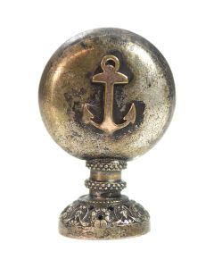 Sceau à cacheter (seal) de collection en bronze argenté ancre de marine