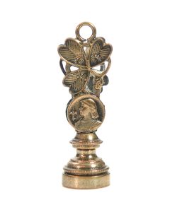 Sceau à cacheter (seal) de collection en bronze décor de Jeanne d'arc