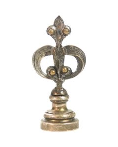 Sceau à cacheter (seal) de collection en bronze argenté Art Nouveau 